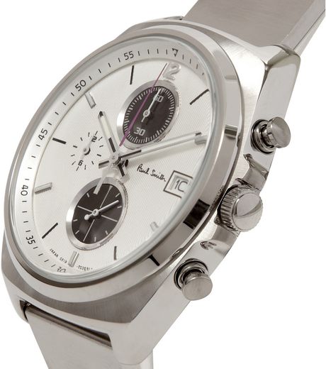 Paul Smith Final Eyes Stainless Steel Chronograph Watch in Silver for Men | Lyst