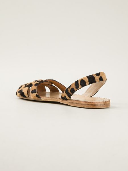 Car Shoe Leopard Print Sandals in Animal (nude  neutrals) | Lyst