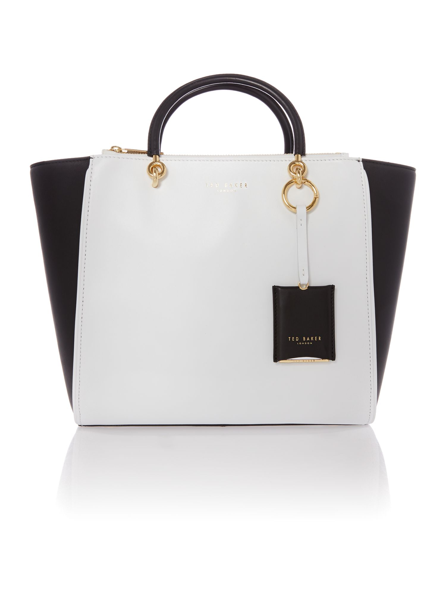 Ted Baker Large Black and White Tote Bag in White (MultiColoured) Lyst