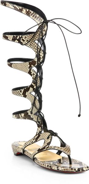 Christian Louboutin Girafina Python Gladiator Sandal Boots in Animal ... Christian Louboutin Girafina Python Gladiator Sandal Boots in Animal ...
