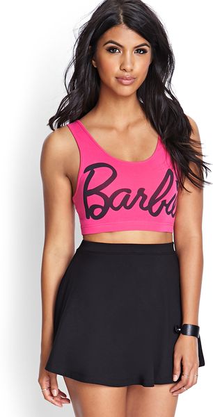 Forever 21 Barbie Girl Crop Top in Pink (PINKBLACK) | Lyst