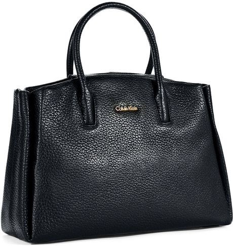 Calvin Klein Vachetta Leather Handbag in Black | Lyst
