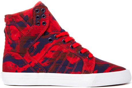 Supra Skytop Sangria Camouflage Hi Top Sneakers in Purple (Redpurple) | Lyst