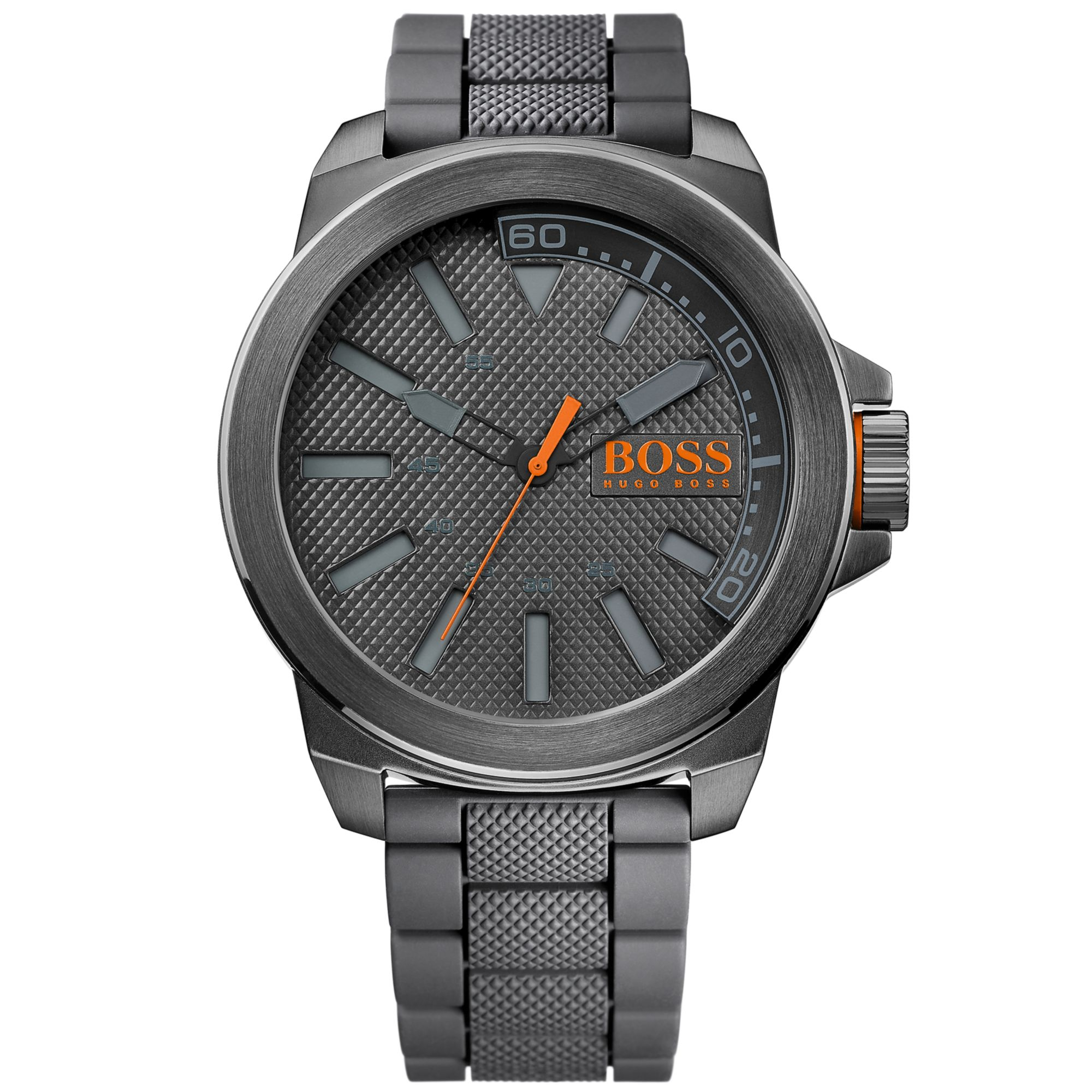 Hugo Boss Mens Boss Orange Gray Silicone Strap Watch 50mm in Gray for ...