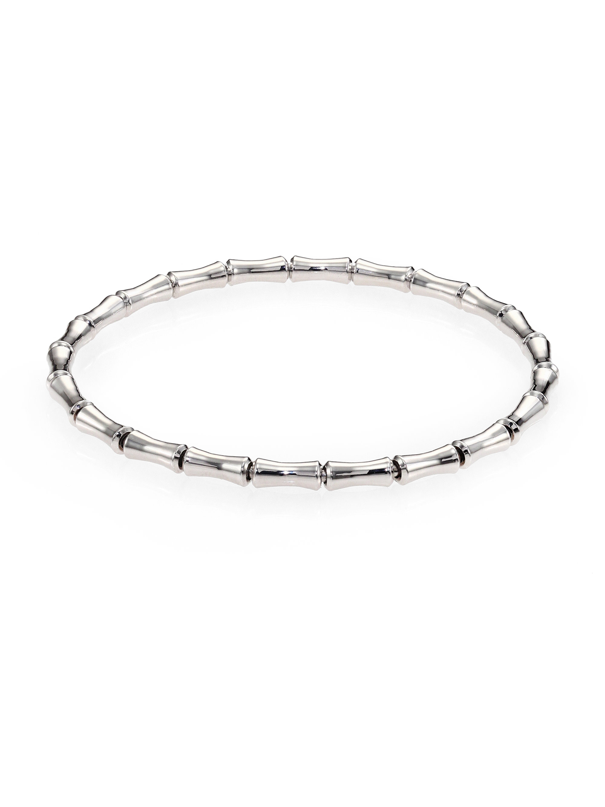 Gucci Bamboo 18K White Gold Thin Bracelet in Gold