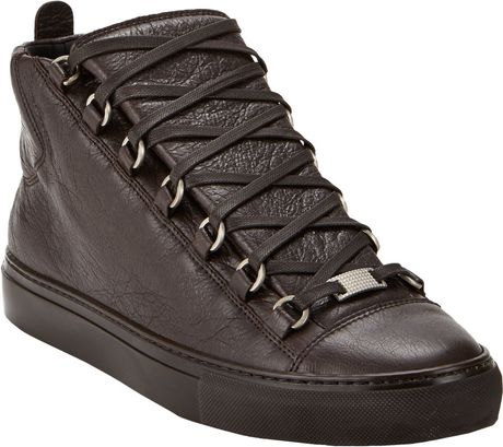 brown balenciaga sneakers balenciaga arena hightop sneakers in brown for lyst brown balenciaga sneakers balenciaga arena hightop sneakers in brown for lyst