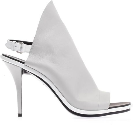 Balenciaga Glove Leather Slingback Sandals in Silver (grey) | Lyst