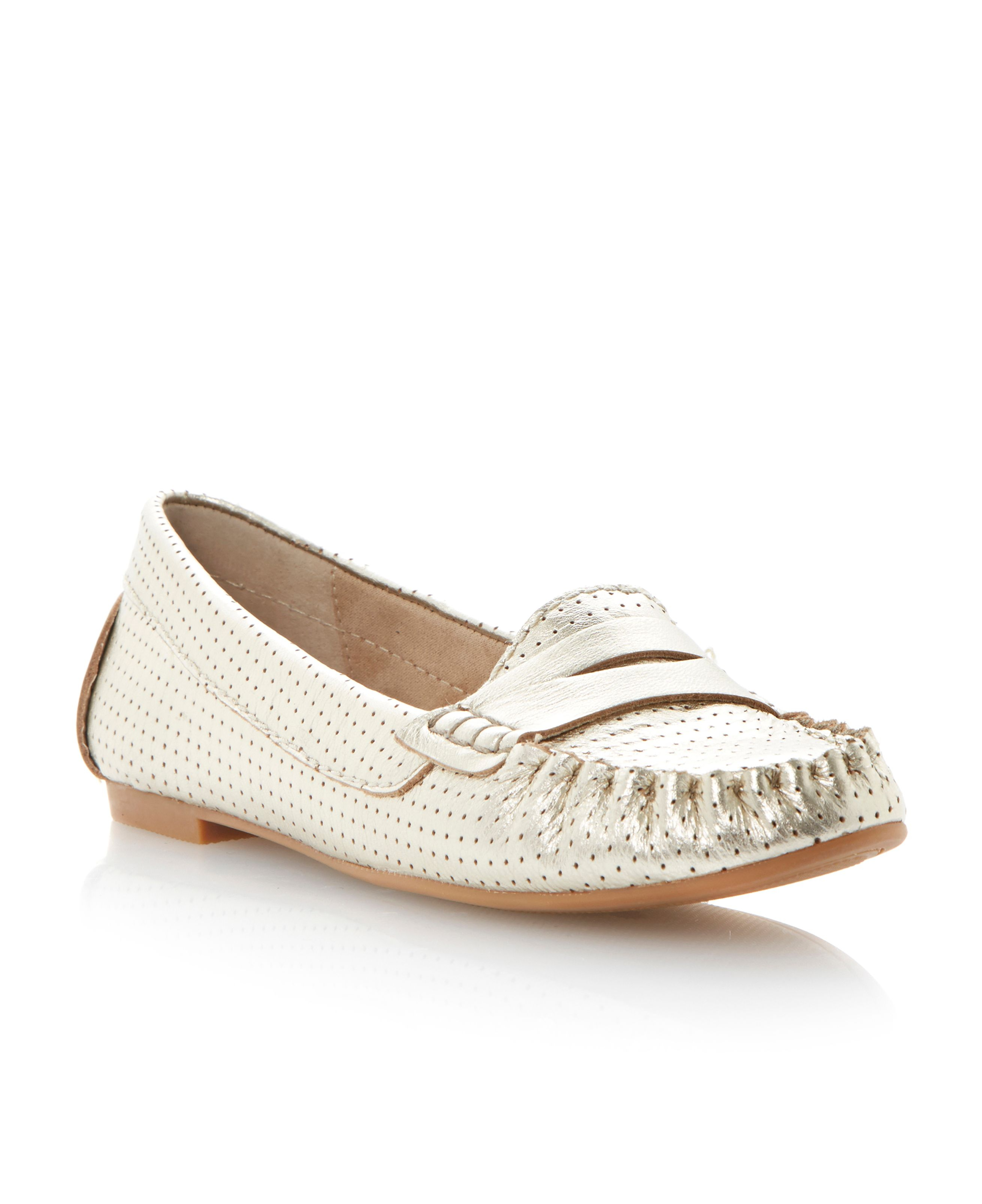 Steve Madden Murphey Saddle Flat Loafer Shoes in Gold | Lyst