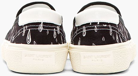 ladies black canvas slip on shoes