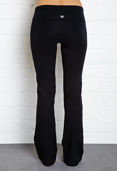 Forever 21 Fold-Over Yoga Pants in Black (Blackblack)