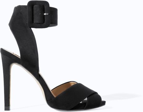 Zara High Heel Sandal with Ankle Strap in Black Zara High Heel Sandal with Ankle Strap in Black