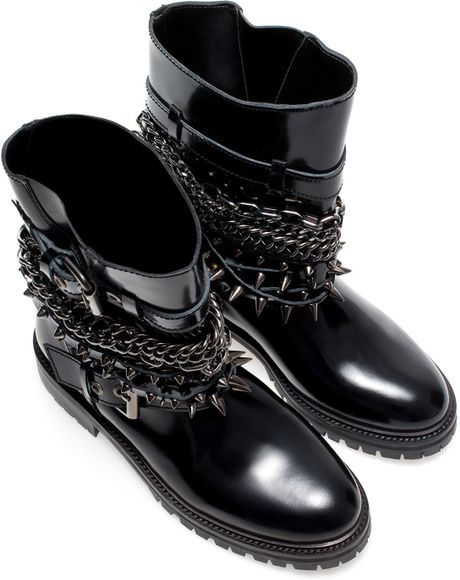 zara chain ankle boots