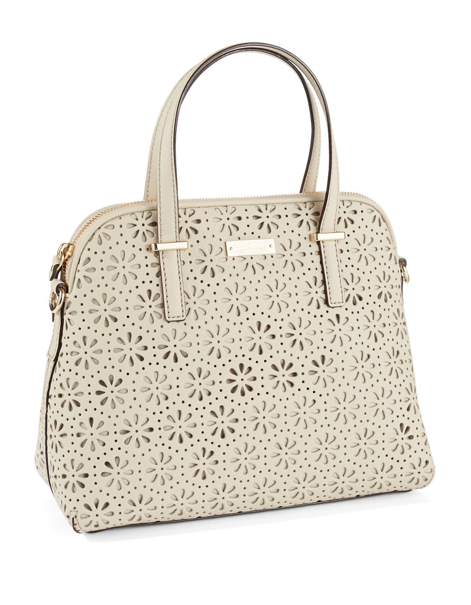 Kate Spade Cedar Street Perforated Maise Handbag in Beige (Crema De Vie