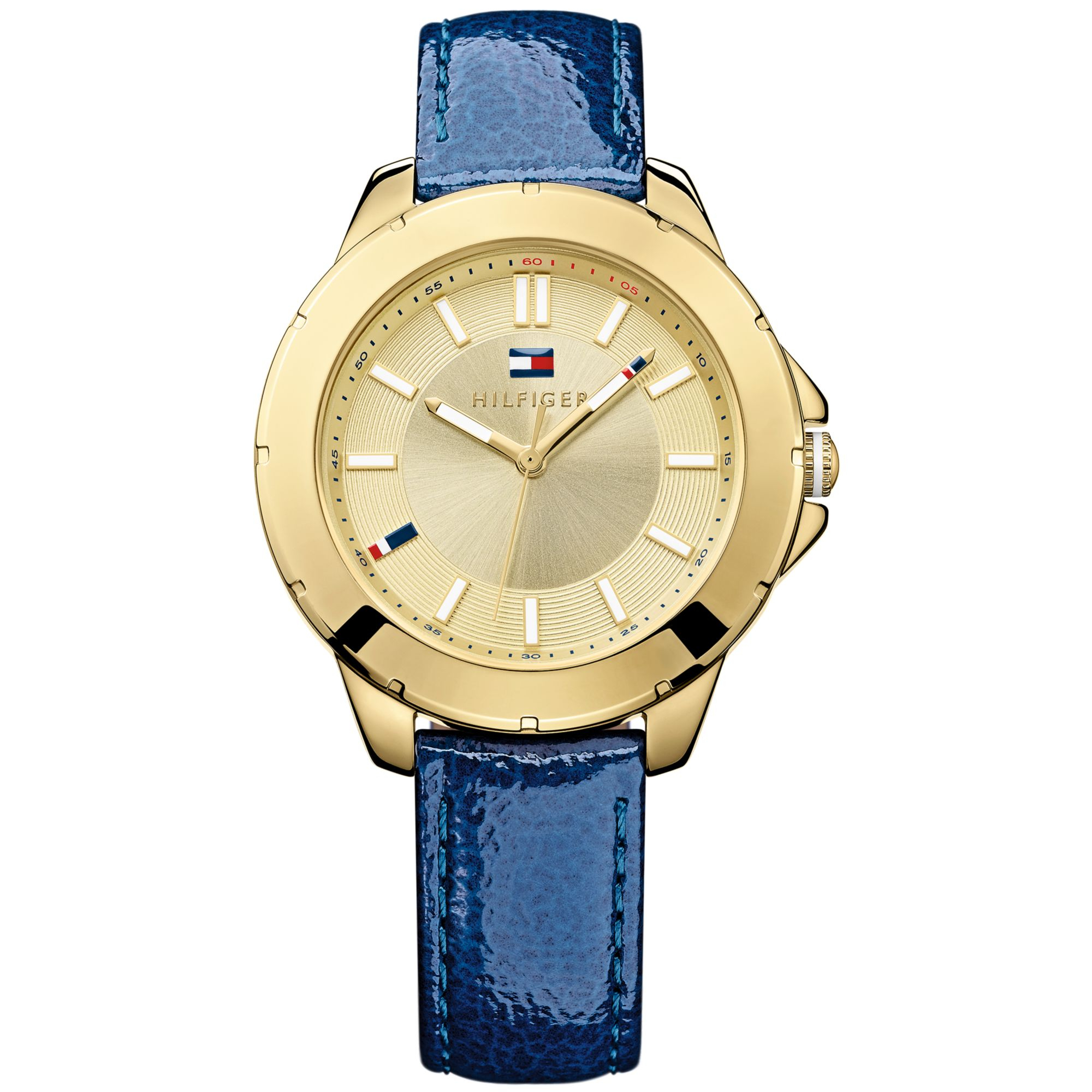 Tommy Hilfiger Womens Blue Patent Leather Strap Watch 38mm in Blue | Lyst