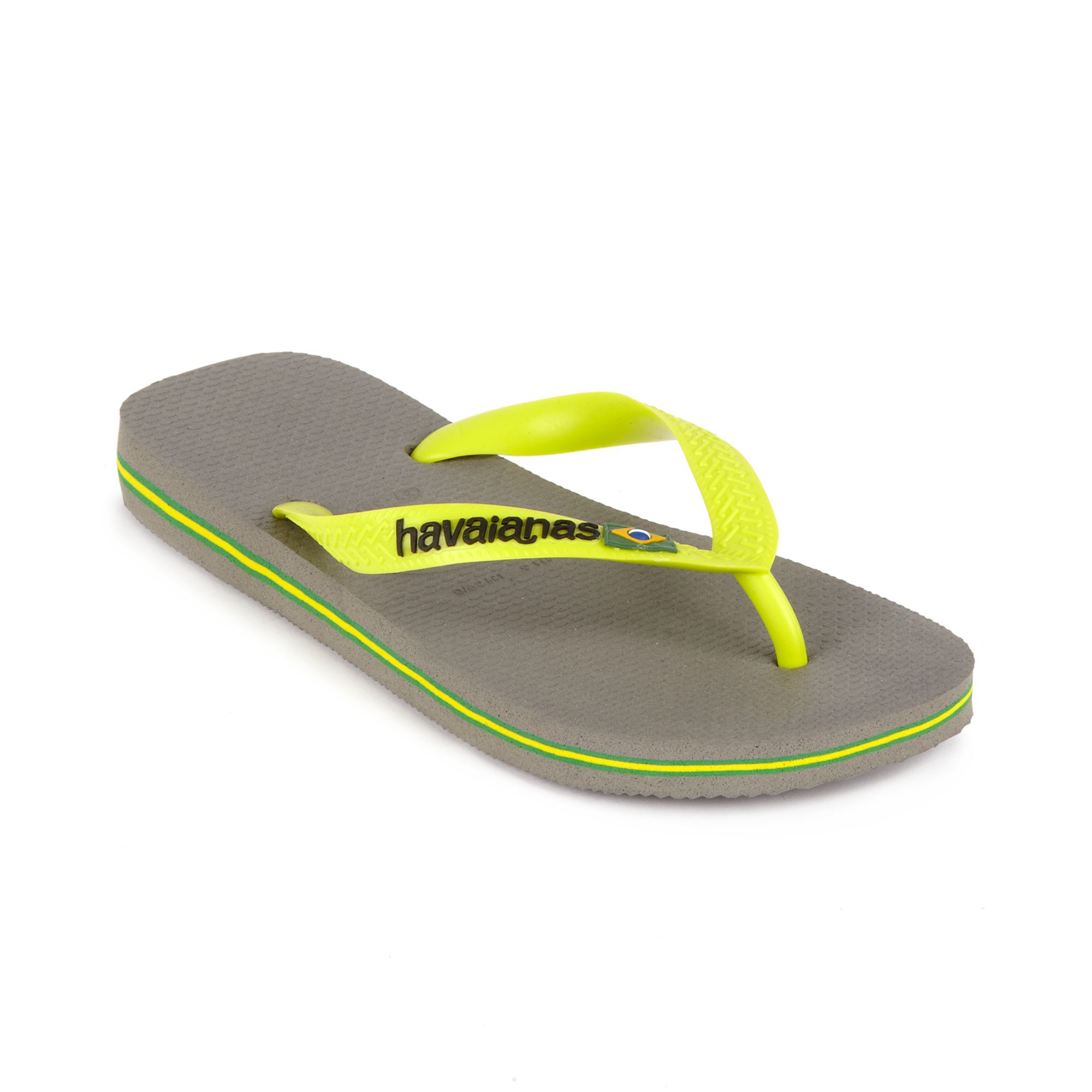 Havaianas Brazil Logo Flip Flop Sandals in Green for Men (GreyLime ...