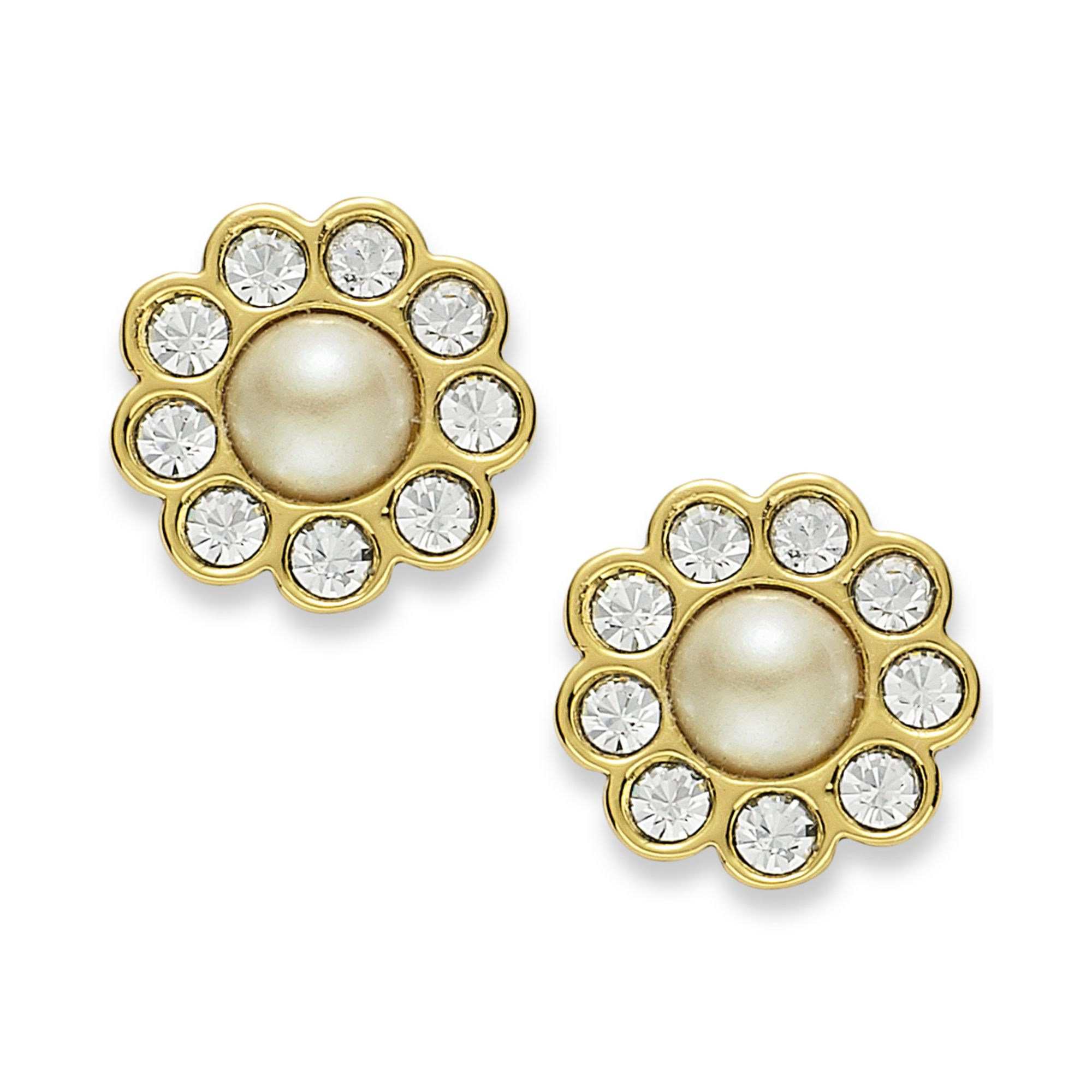 Kate Spade Earrings 12k Goldplated Cream Glass Pearl Stud Earrings in