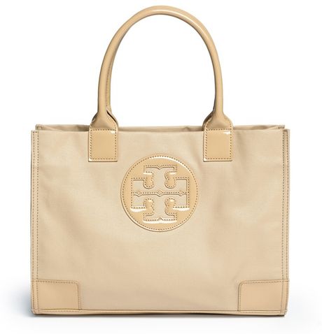 ella burch tory tote brown mini neutral