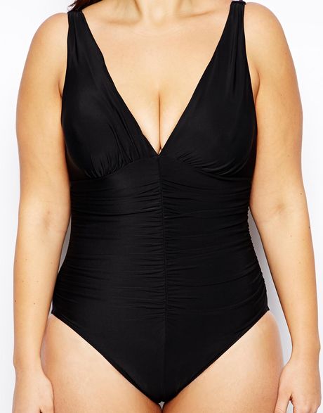 Miraclesuit Exclusive To Asos Fuller Figure 16 26 Sonatina Swimsuit In Black Lyst 