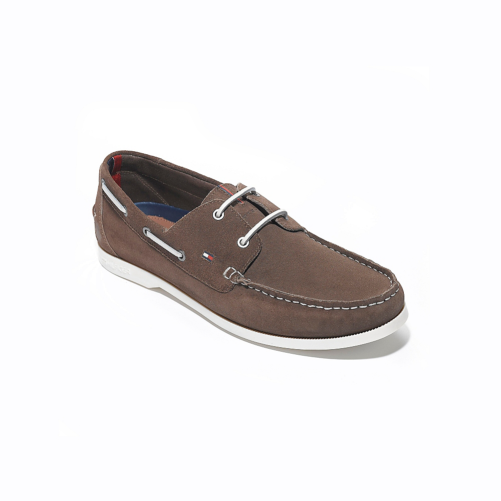Tommy Hilfiger Suede Boat Shoe in Brown for Men (SHITAKE) Lyst