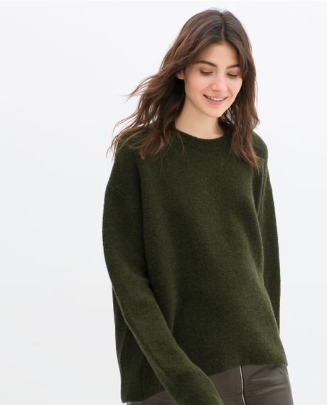 ladies khaki green jumper