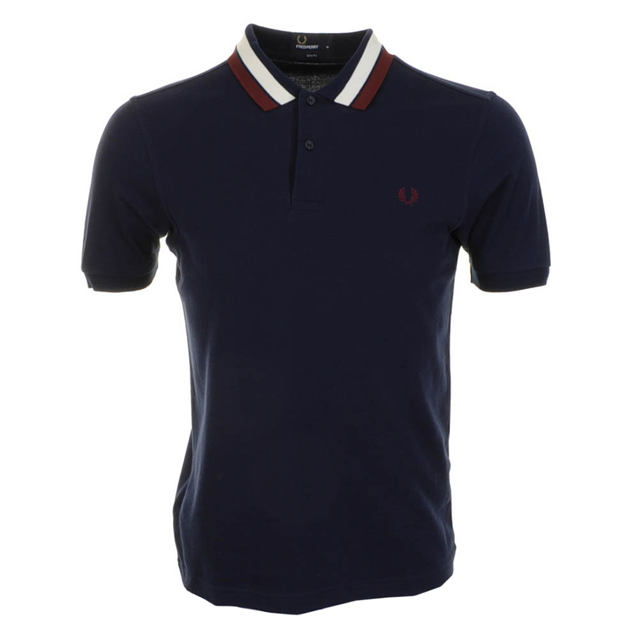 Fred Perry Bold Collar Tipping Polo T Shirt In Blue For Men Navy Lyst 