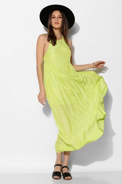 Urban Outfitters Minty Meets Munt Thali Silky Maxi Dress in Yellow ...
