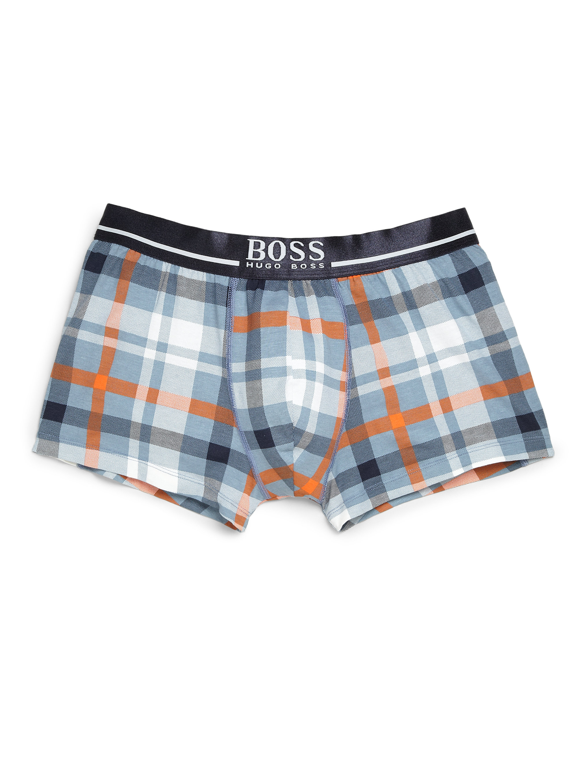 Boss By Hugo Boss Plaid Logo Boxer Briefs in Multicolor for Men (BLUE MULTI) Lyst