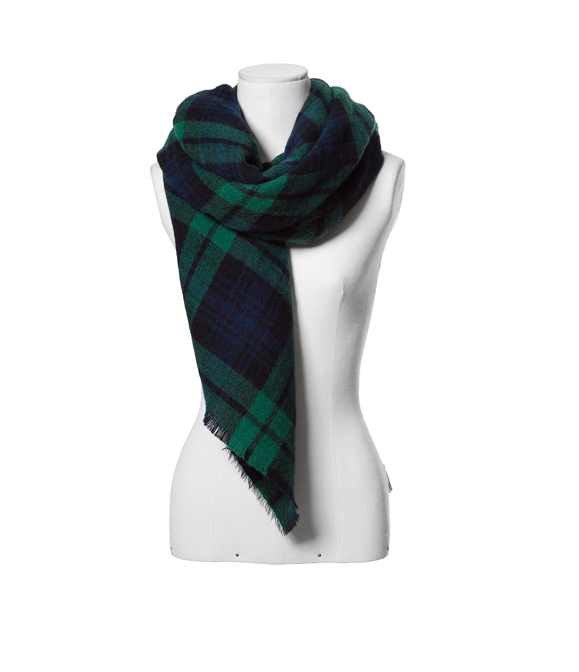 Zara Checked Soft Scarf in Blue | Lyst