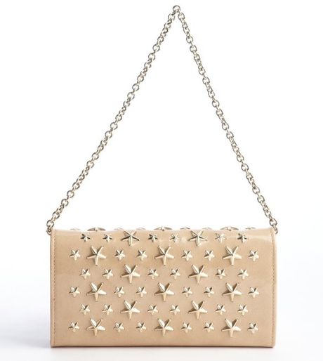 Jimmy Choo Nude and Gold Star Studded Chain Strap Bag in Beige (nude) - Lyst