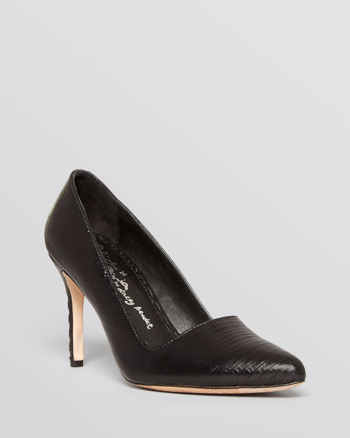 black pointed toe high heels