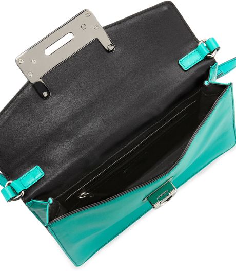 Milly Bryant Leather Flap Crossbody Bag Turquoise in Blue (TURQUOISE) | Lyst