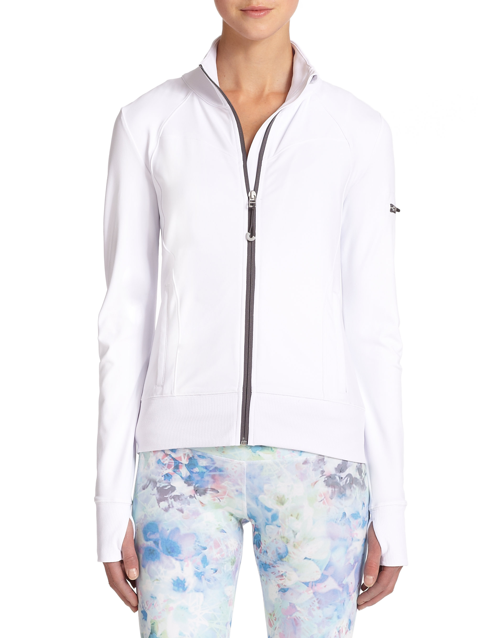 Alo Yoga Warrior Stretch Zip Jacket in White Lyst