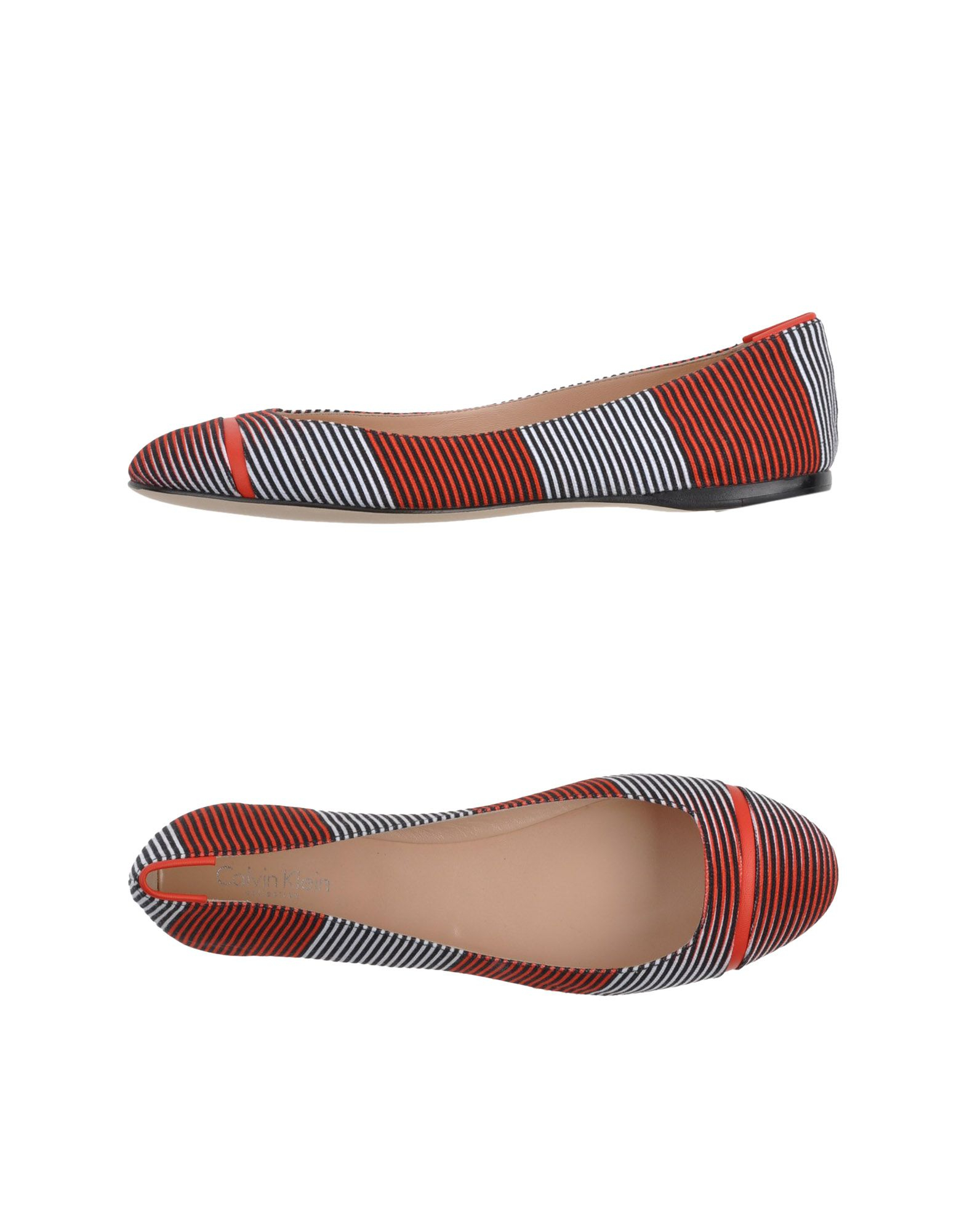 calvin klein red flat shoes