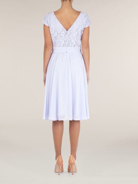 Minuet Petite Lilac Lace Prom Dress in Purple