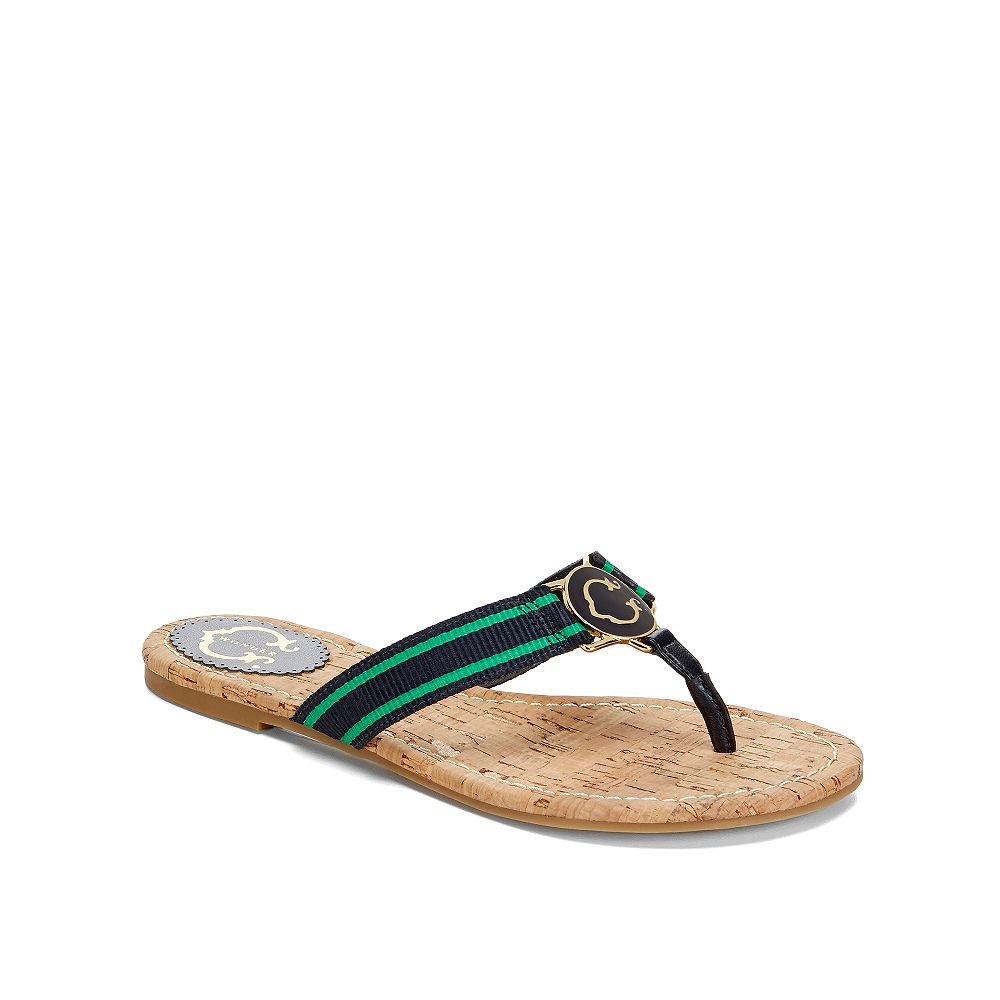 Wonder Logo Webbing Thong Sandal in Green (NAVYWHEATGRASS) | Lyst