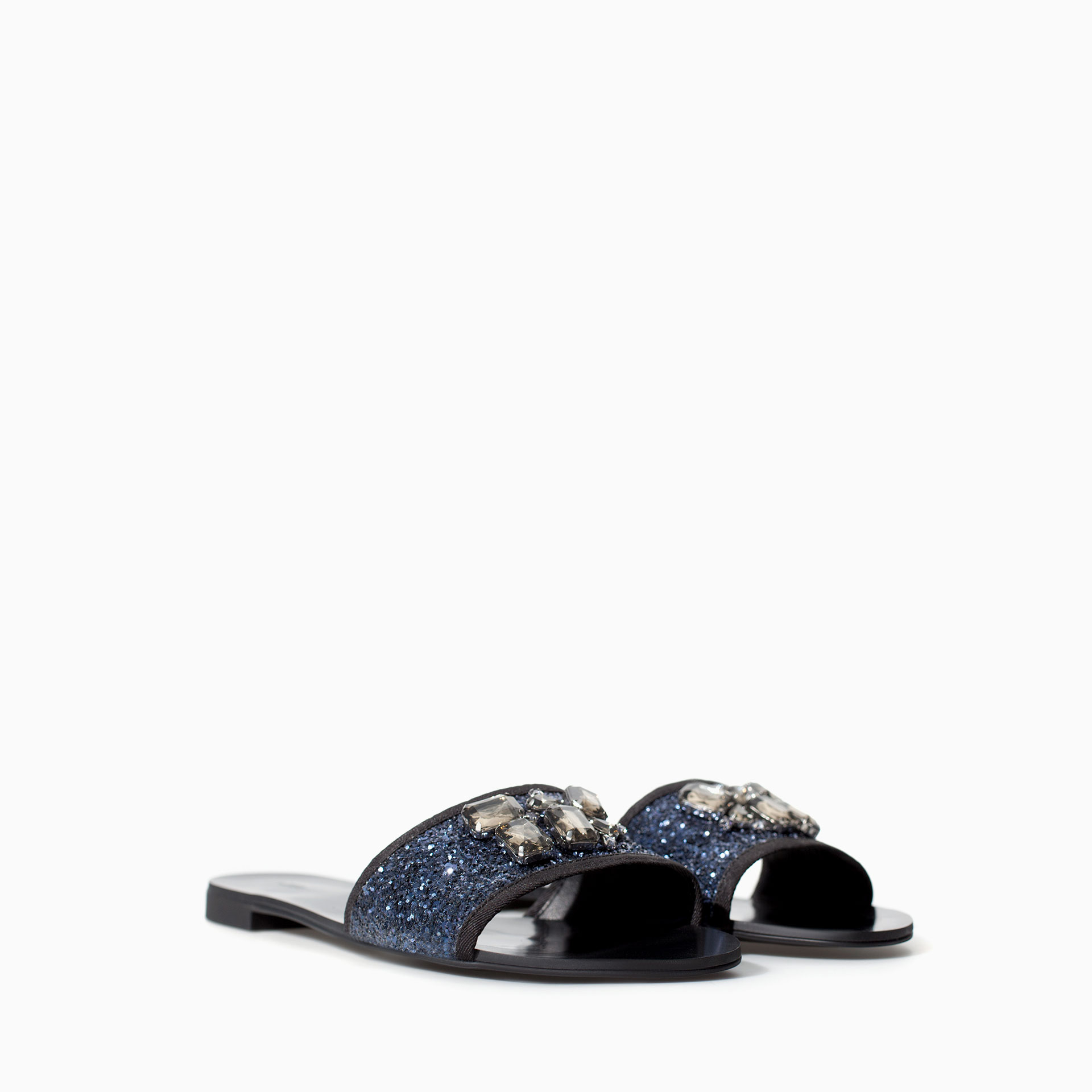 Zara Jewelled Sandals in Blue (Navy blue) | Lyst