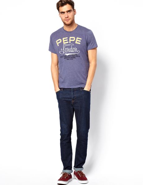 Pepe Jeans T Shirt Gilbert in Blue for Men | Lyst