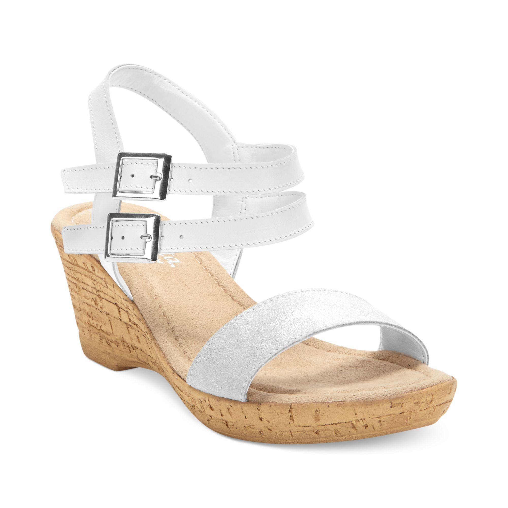 Bella Vita Italian Collection Zucchero Platform Wedge Sandals in White ...