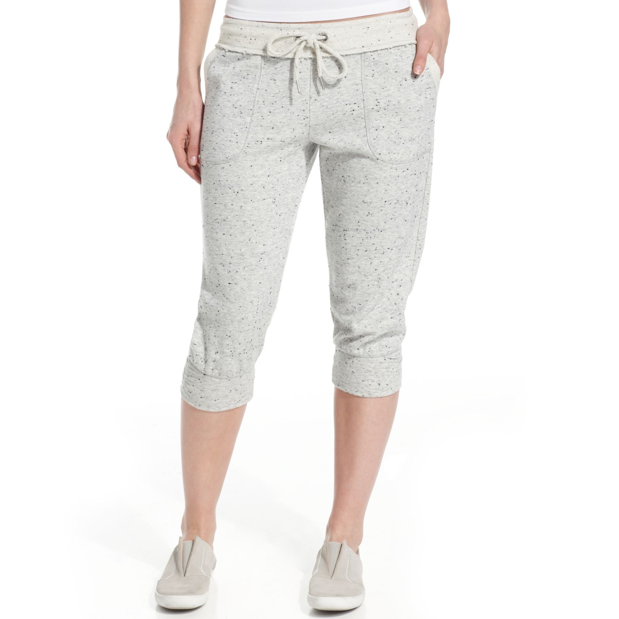 Calvin Klein Performance Cropped Lounge Pants in Gray (Limestone