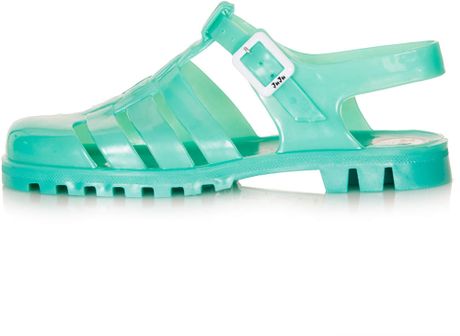 turquoise jelly sandals
