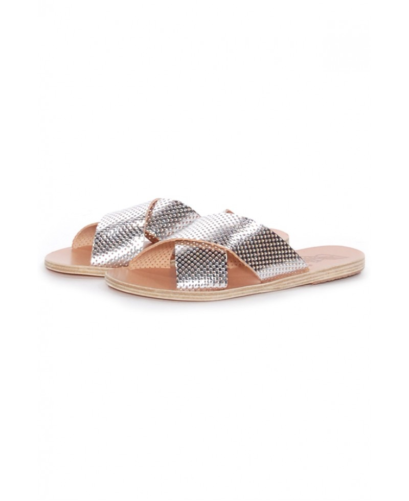 Ancient Greek Sandals Thais Perforated Silver Sandal in Silver | Lyst