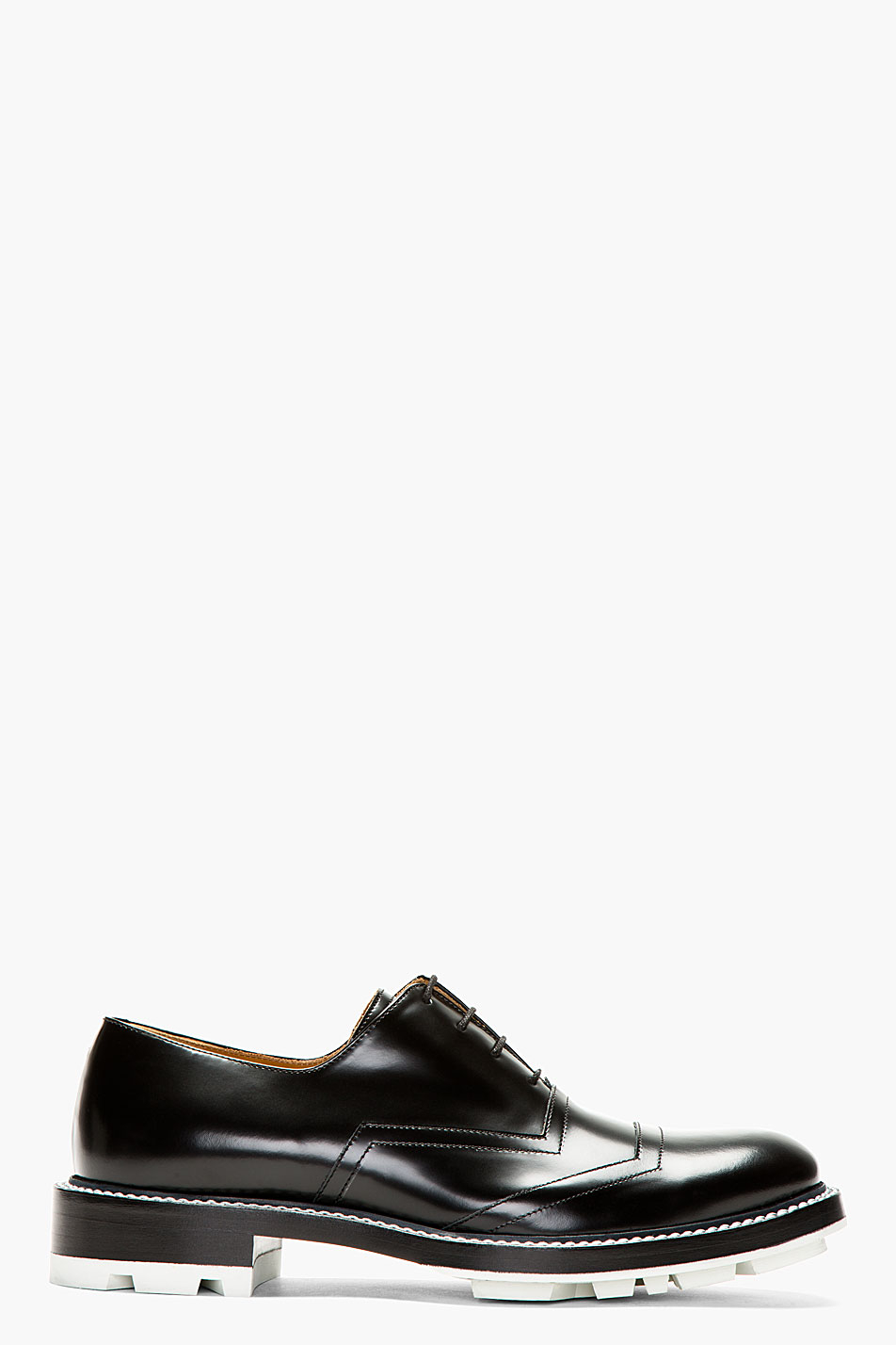 Jil Sander Black Buff Leather Lace Up Shoes in Black for