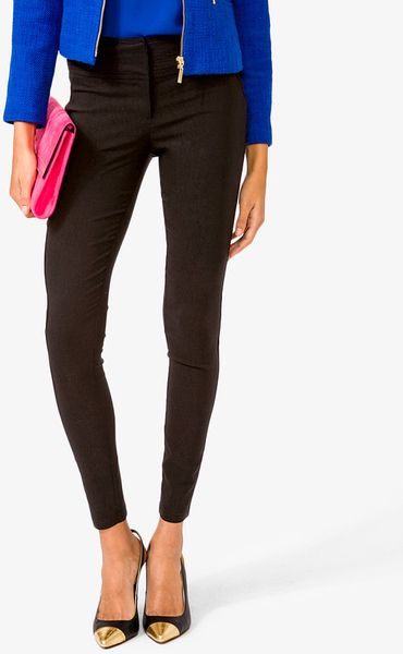 Forever 21 High Waisted Skinny Pants in Black | Lyst