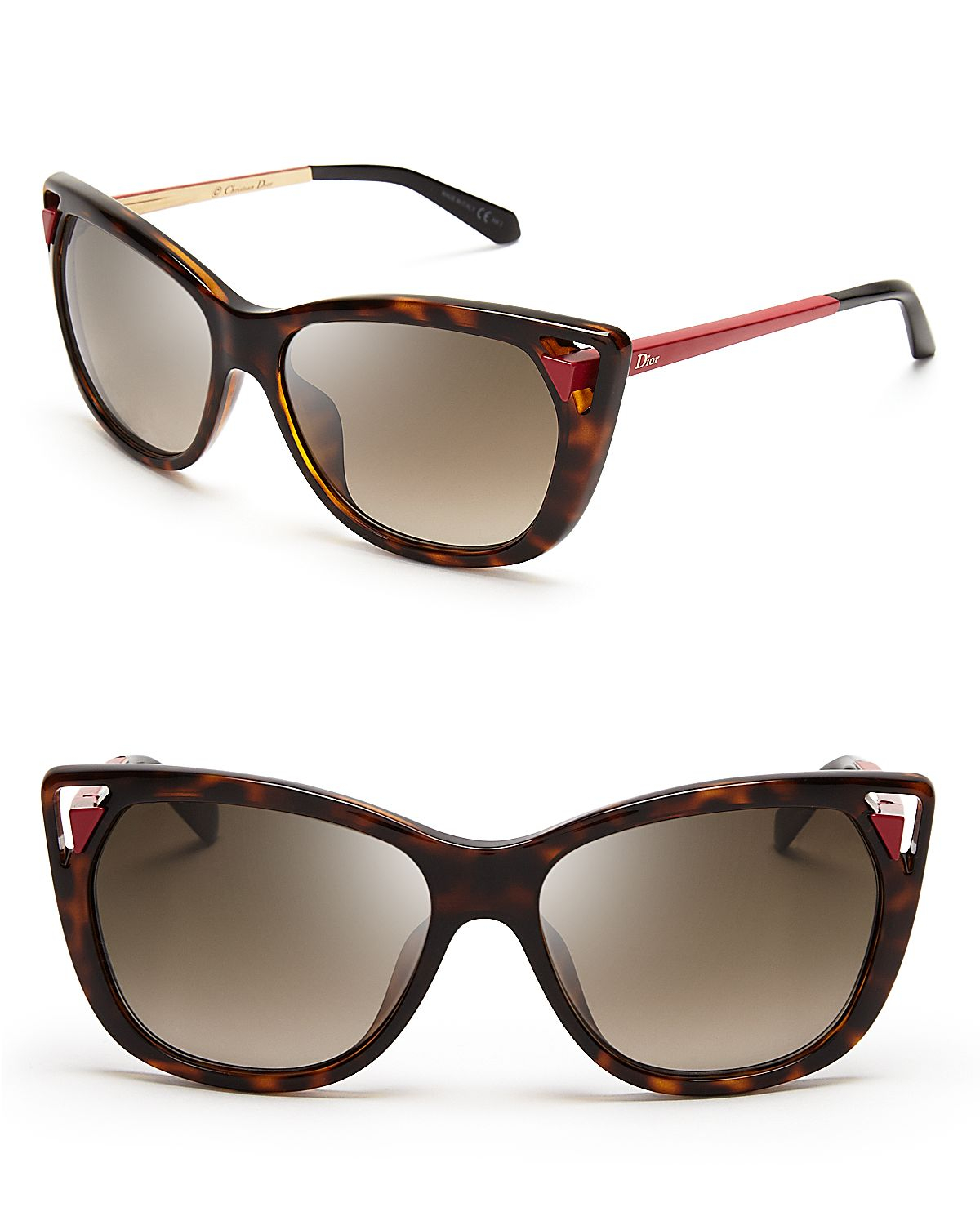 Dior Chromatic 1 Cat Eye Sunglasses in Red (Havana/Matte Red) Lyst