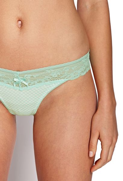 Forever 21 Dots Lace Thong In Green MINTWHITE Lyst