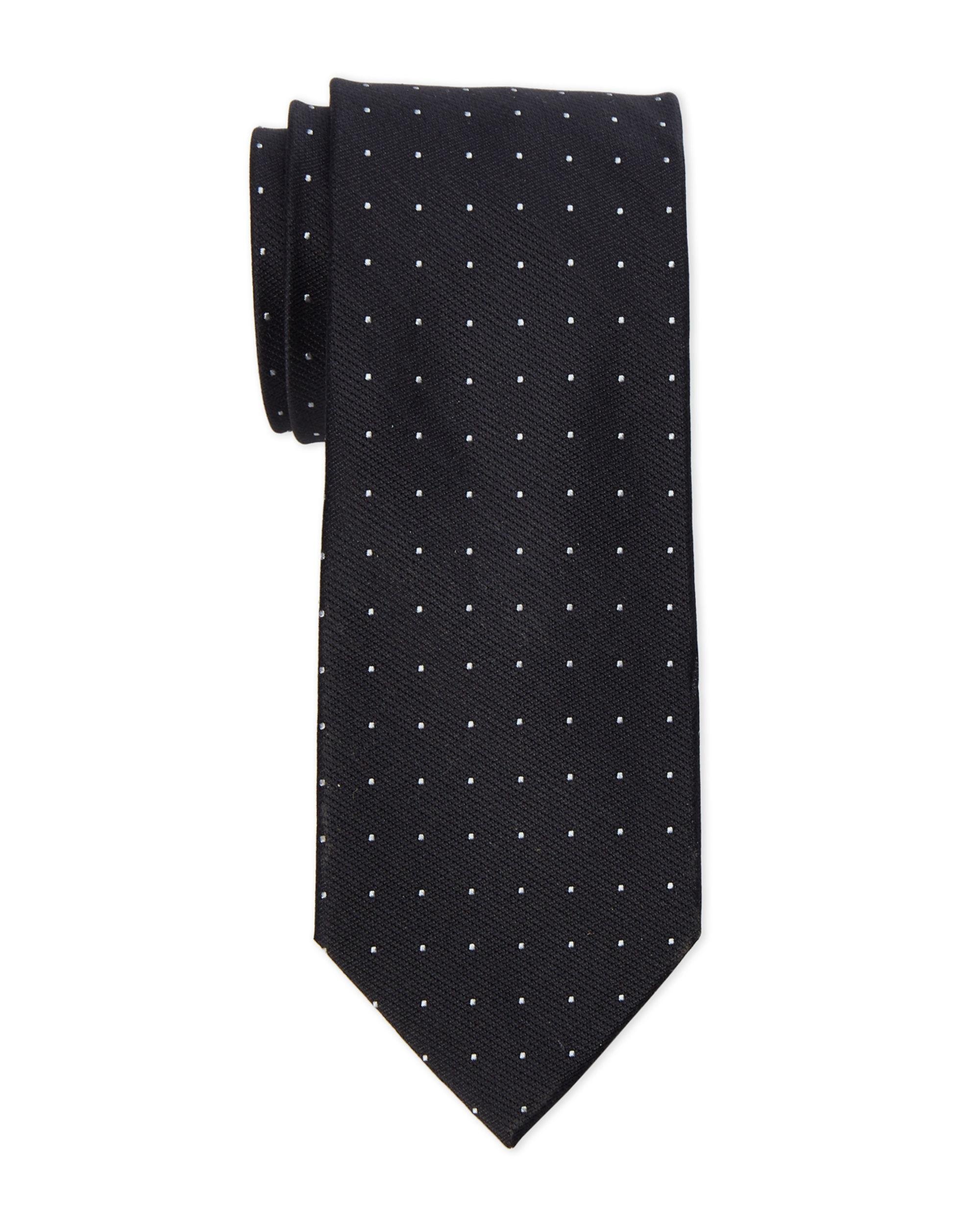 Calvin Klein Black Dotted Silk Tie In Black For Men Lyst