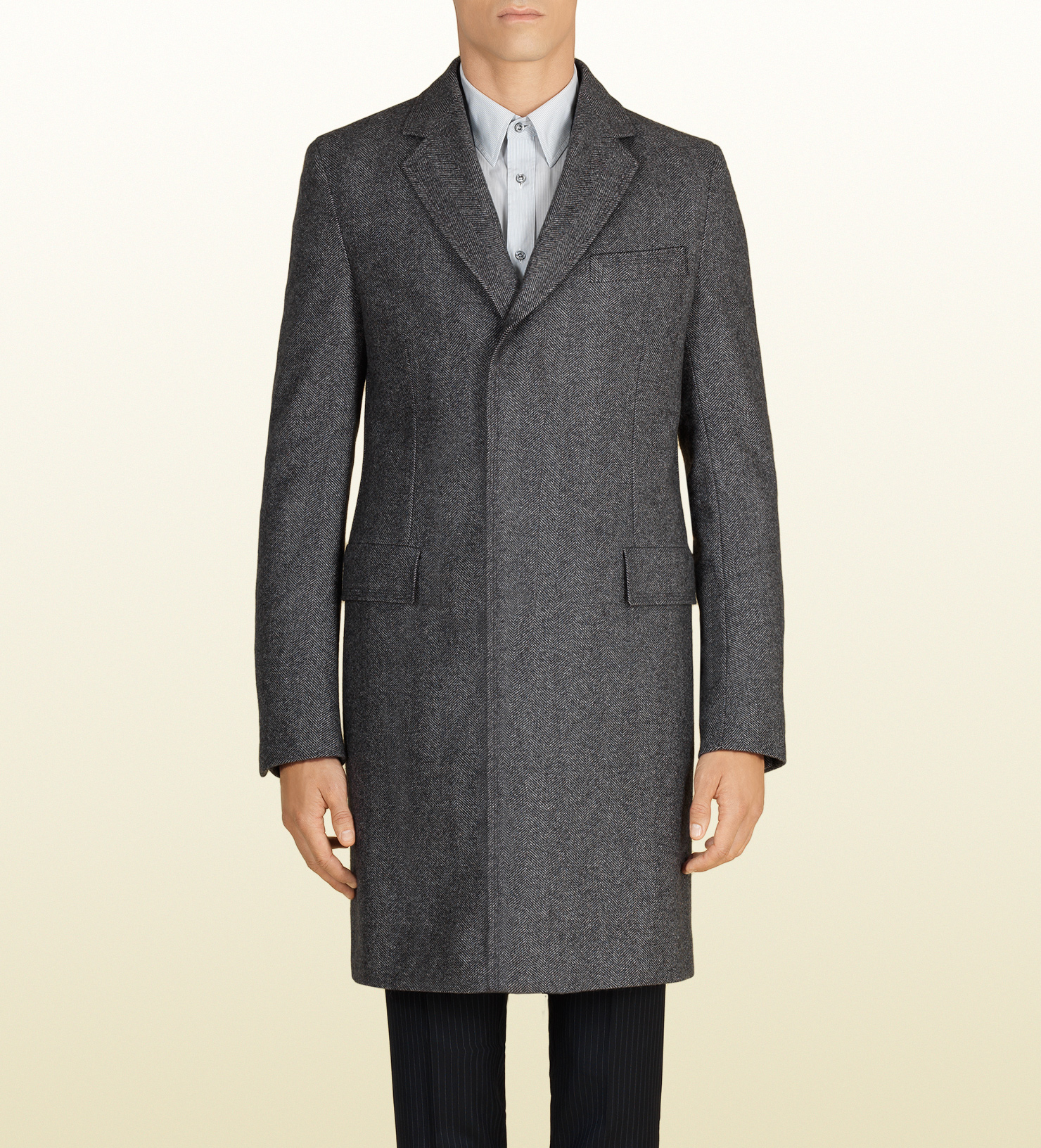gucci wool overcoat in gray for lyst gucci wool overcoat in gray for lyst