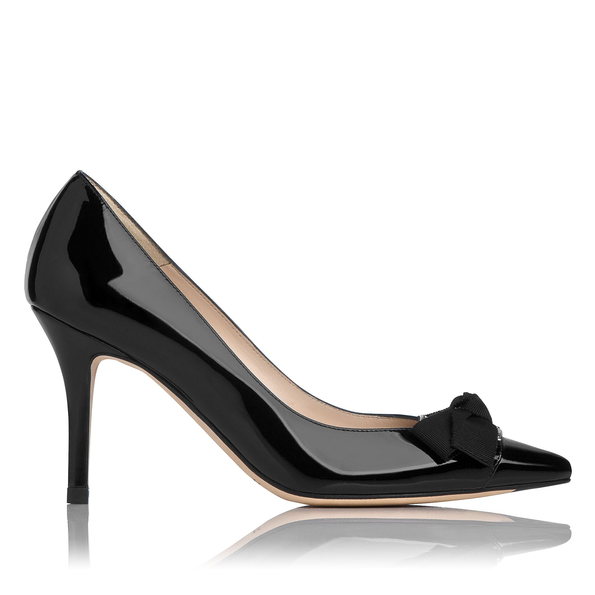 L.k.bennett Irene Patent Court Shoe in Black | Lyst