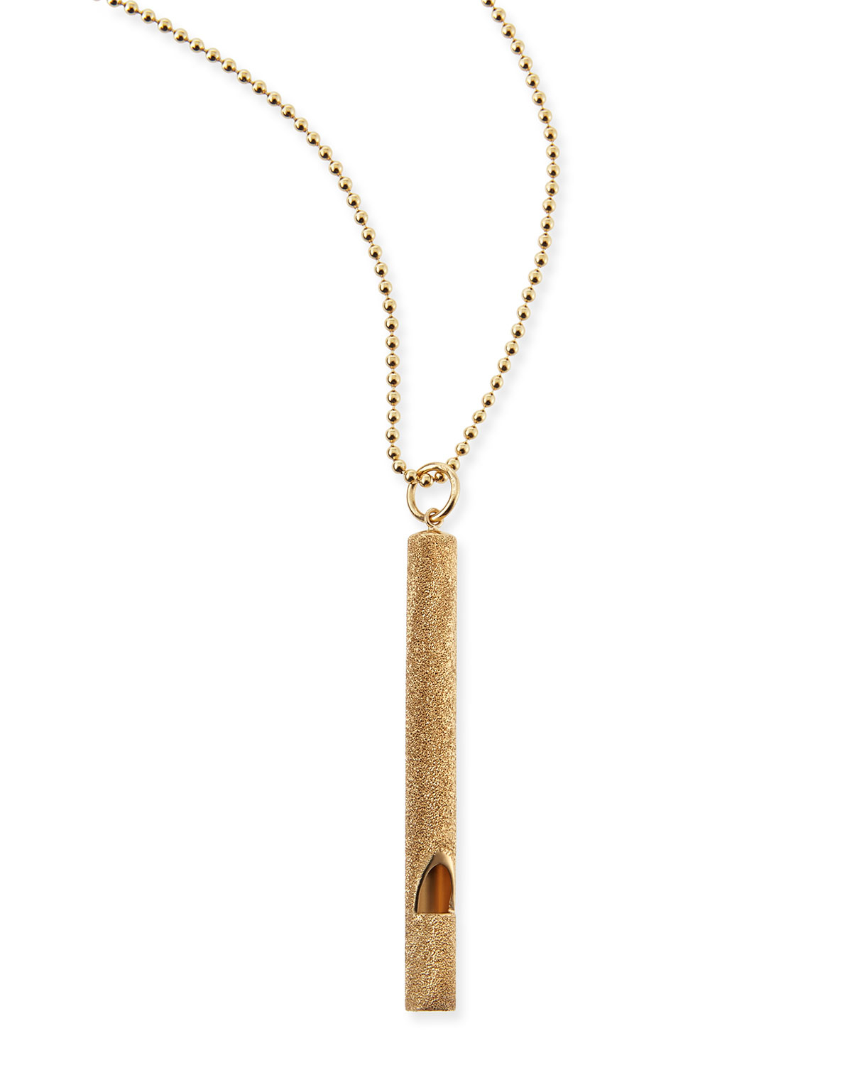 Brunello Cucinelli Metal Cylinder Whistle Necklace in Gold Lyst