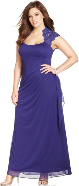 xscape cap sleeve gown